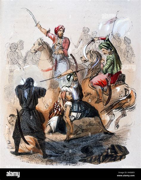 Ibrahim Pasha (eldest son of Muhammad Ali) in battle in Arabia 1818 ...