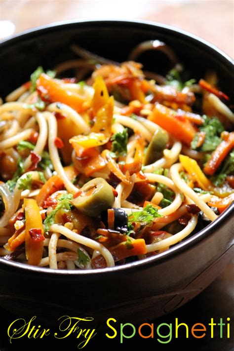 YUMMY TUMMY: Stir Fry Spaghetti Recipe / Pasta Stir Fry Recipe - Quick Pasta Recipes