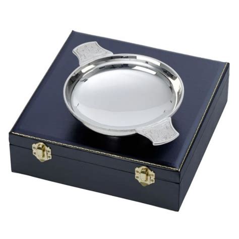 4.25in Silver Quaich Bowl with Deluxe Presentation Case - Awards Trophies Supplier