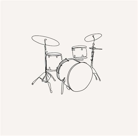 Premium Vector | Drums line art music illustration simple sketch ...