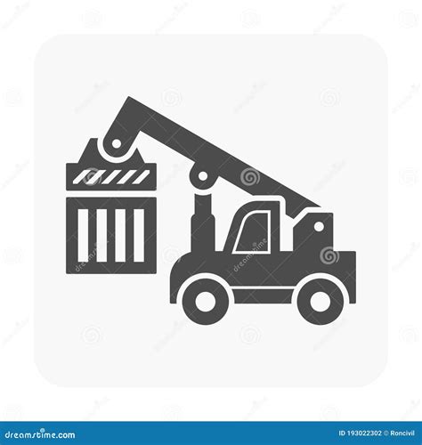 Forklift icon black stock vector. Illustration of port - 193022302