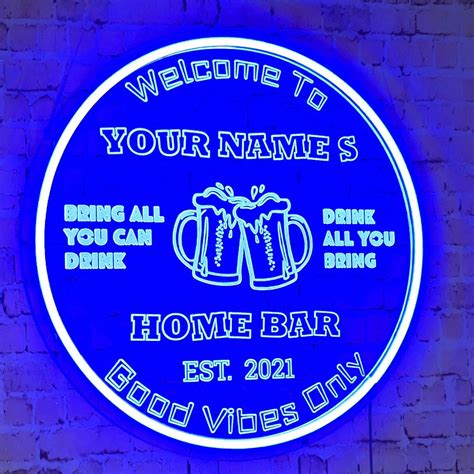 Custom Bar Neon Sign, Personalized Neon Bar Light Sign, Wall Décor Light up Bar LED Signs for ...