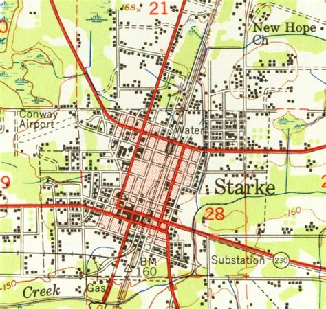 Map of Starke, 1949, Florida