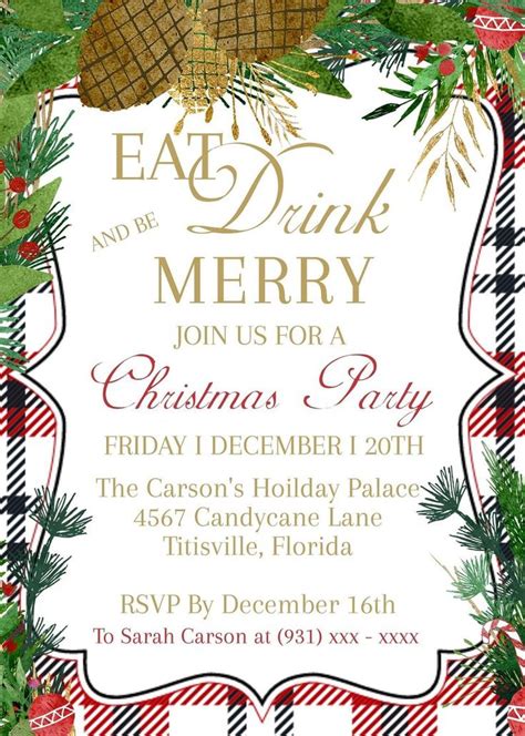 Christmas Party Invitation Holiday Party Invite Christmas - Etsy ...