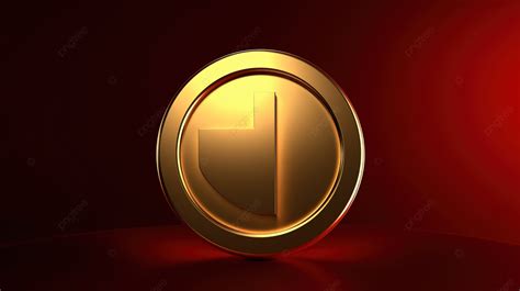 Circular Checkmark Icon In Gold With Red Matte Background 3d Social Media Design, 4k Logo, App ...