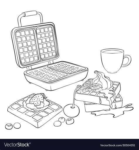 Waffle iron Royalty Free Vector Image - VectorStock