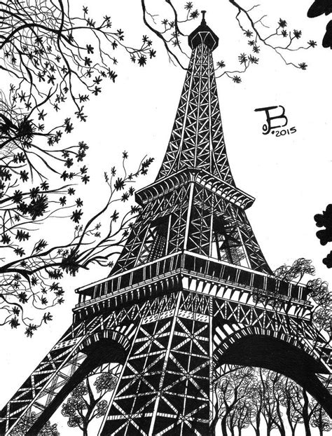 Dibujos De Torre Eiffel A Lapiz : I Love Paris Eiffel Tower Sketch Ilustración | Arte de ...