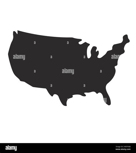 simplified usa america map outline silhouette isolated vector Stock ...