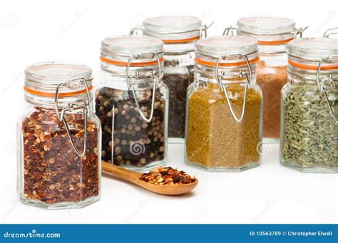 Glass Spice Jars Royalty Free Stock Images - Image: 10563789