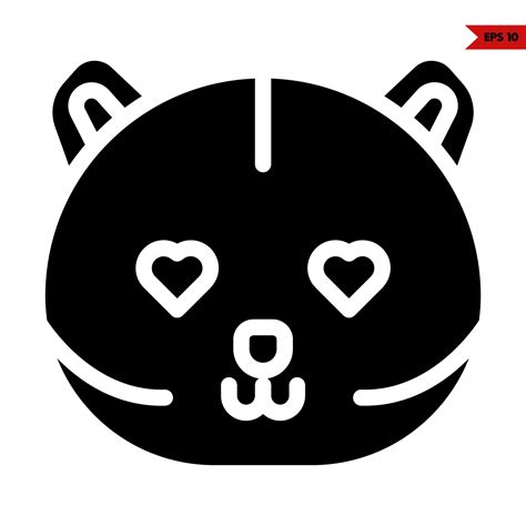 eye heart cat emoticon glyph icon 20288441 Vector Art at Vecteezy