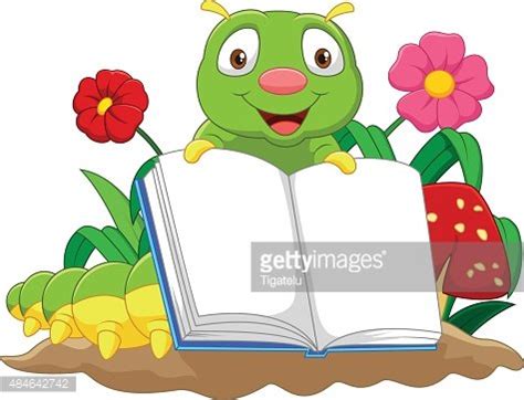 Cartoon Cute Caterpillar Holding Book Stock Clipart | Royalty-Free | FreeImages