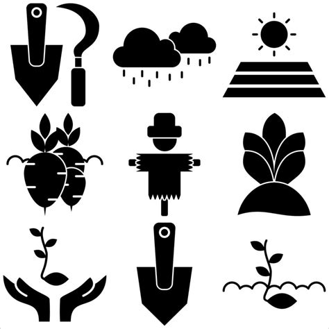 Farming icon set glyph style part two 17531535 Vector Art at Vecteezy