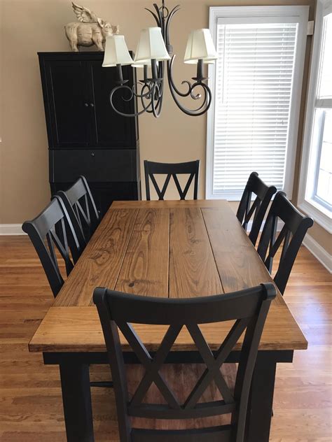 Farmhouse oak dining table chairs for sale | Message