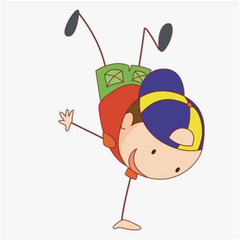 An Upside Down Child, Child, Handstand, Cartoon PNG Image and Clipart for Free Download