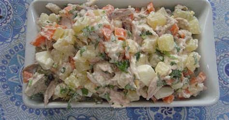 Ensalada de pollo con papa y zanahoria - 18 recetas caseras - Cookpad