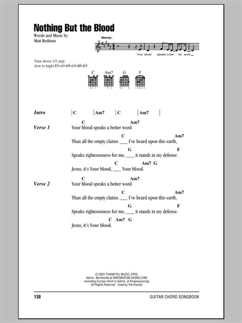 Nothing But The Blood by Matt Redman - Guitar Chords/Lyrics - Guitar Instructor