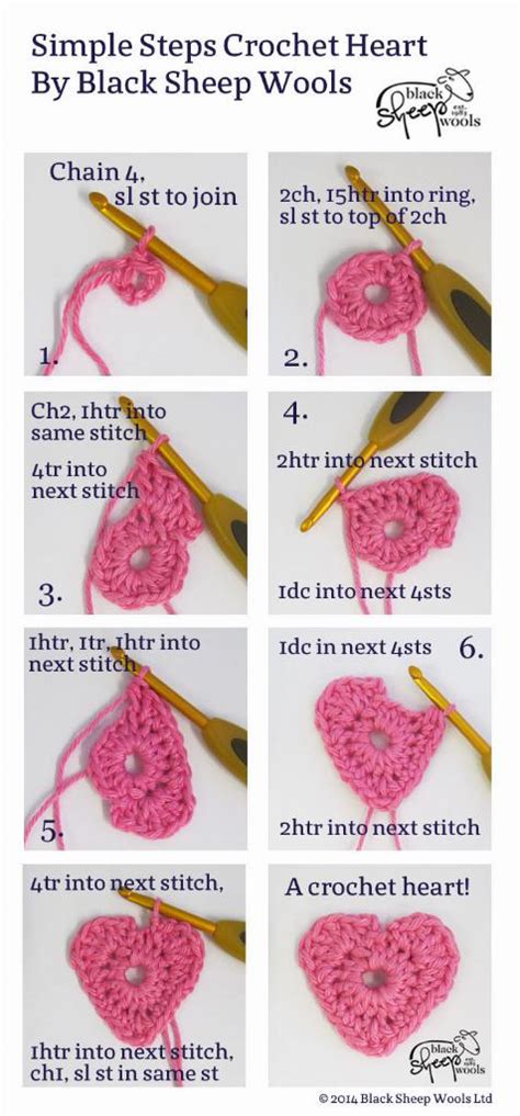 How to crochet a heart - Step by step guide – Black Sheep Wools