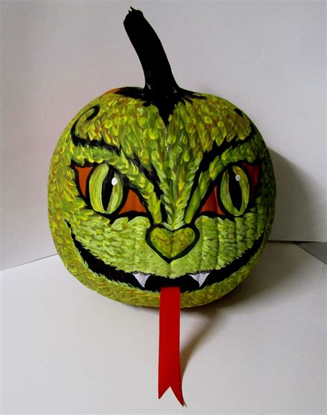 Painted Pumpkin Dragon Monster | Painted pumpkins, Christmas ornaments, Novelty christmas