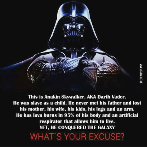 What's your excuse? | Darth vader, Star wars facts, Star wars humor