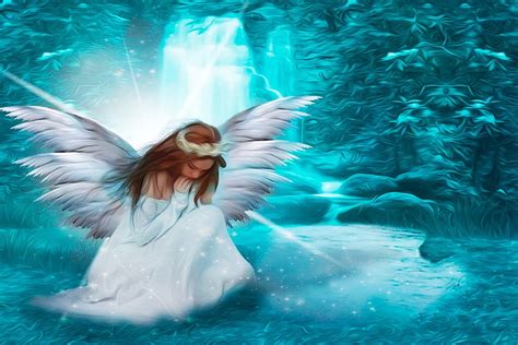 Angel in Prayer, softness, wings, Heavenly, prayer, beautiful, Digital ...