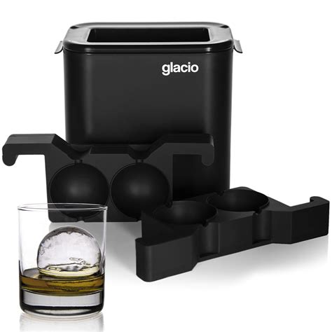 Buy glacio Clear Sphere Ice Duo - Crystal Clear Ice Ball Maker - Clear Round Ice for Whiskey ...