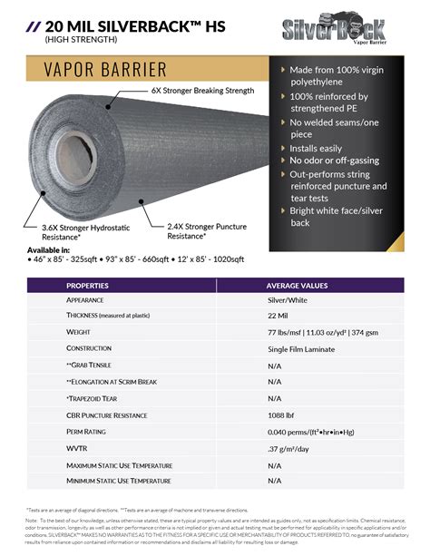 Silverback™ HS 20mil Vapor Barrier - Layers Plastic - Moisture Control, Vapor Barriers ...