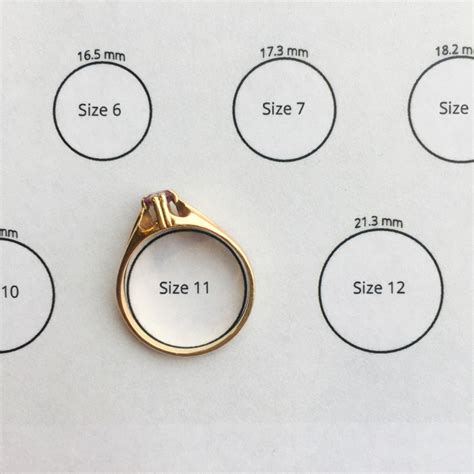 Mens Ring Size Guide Cm