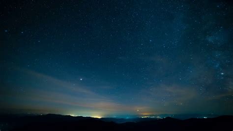 The Starry Sky Above Mountains Evening Night Stock Footage SBV-327145473 - Storyblocks