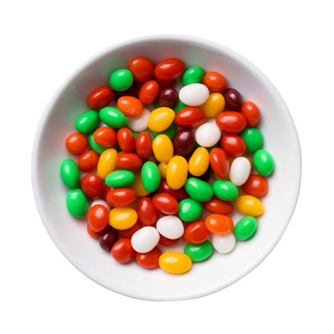 colorful jelly beans in a bowl on a transparent background,AI Generative 30724568 PNG