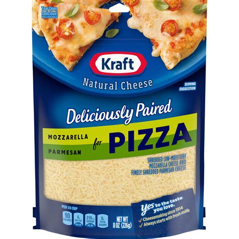 Kraft Deliciously Paired Mozzarella & Parmesan Shredded Cheese for Pizza, 8 oz Bag - Walmart.com