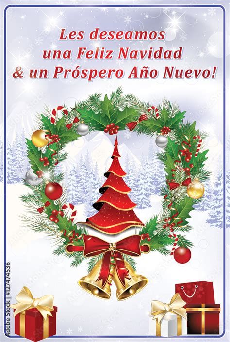 Les deseamos Feliz Navidad y Feliz Año Nuevo - tarjeta de felicitación de invierno corporativa ...