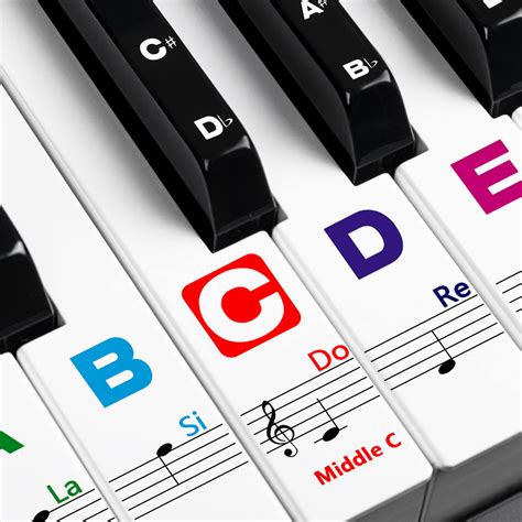 Snapklik.com : Piano Keyboard Stickers For Beginners Removable Piano ...