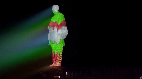 Statue Of Unity Laser Show, Statue Of Unity Night Attraction 2021 - YouTube