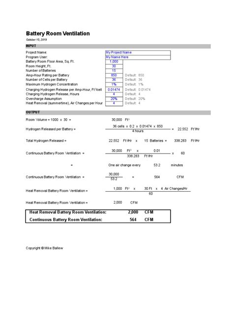 Battery Room Ventilation | PDF | Ventilation (Architecture) | Energy Conversion