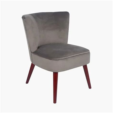 Grey Velvet Retro Cocktail Chair - Lighting and Interiors