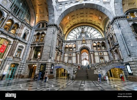 Entrance hall at the Antwerp Central Station, interior, Belgium Stock Photo - Alamy