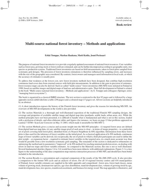 (PDF) Multi-Source National Forest Inventory – Methods and Applications