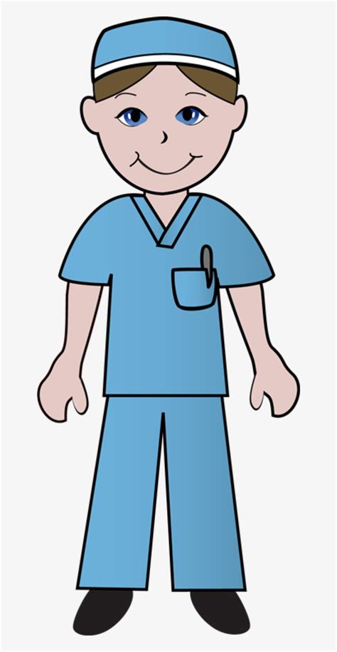 Male Nurse Clipart Png - Doctor In Scrubs Clipart Transparent PNG - 319x750 - Free Download on ...