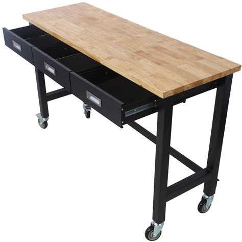 60in Work Bench, Adjustable Workbench with Drawer Storage, Heavy Duty ...