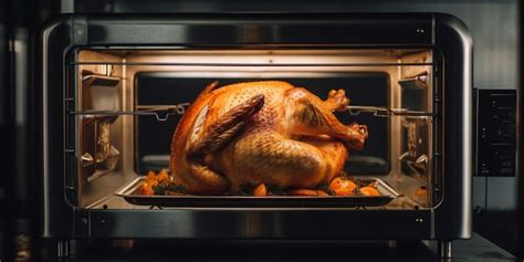 Premium Photo | Roast chicken in the rotisserie machine