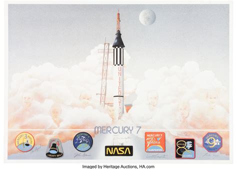 Mercury Seven Astronauts: Limited Edition Lithograph Signed by Six ...