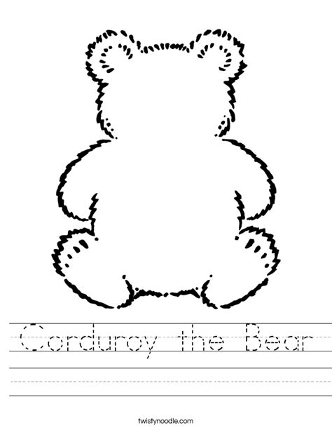 Corduroy the Bear Worksheet - Twisty Noodle