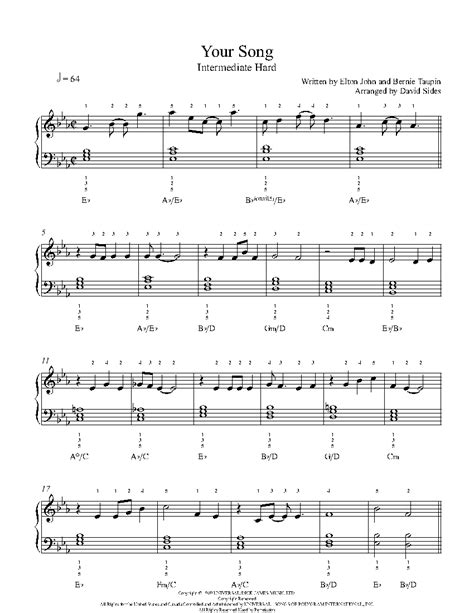 Your Song by Elton John Sheet Music & Lesson | Intermediate Level