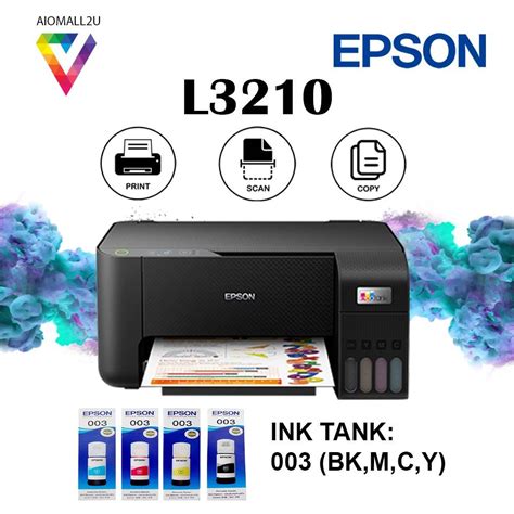 EPSON EcoTank L3210 All-In-One Printer (Color, A4, Print, Scan, Copy)