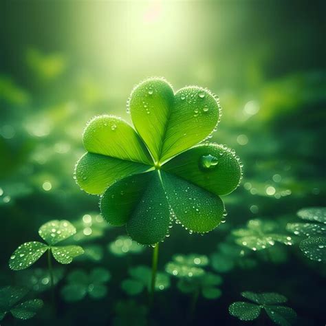 Premium Photo | Green four leaf clover