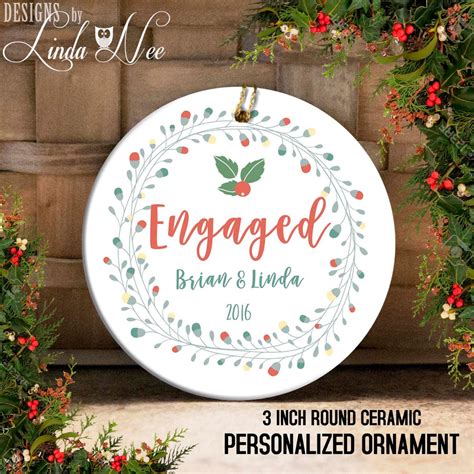 Engagement Christmas Ornament, Just Engaged Ornament Mr and Mrs ...