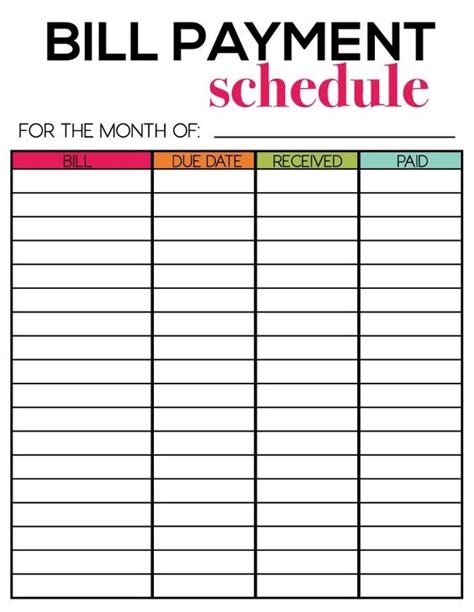 5 Best Images Of Printable Monthly Bill Payment Calendar Booklet ...