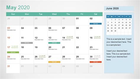 2020 Calendar PowerPoint May - SlideModel