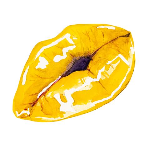 Yellow lips & makeup. Watercolor on Behance