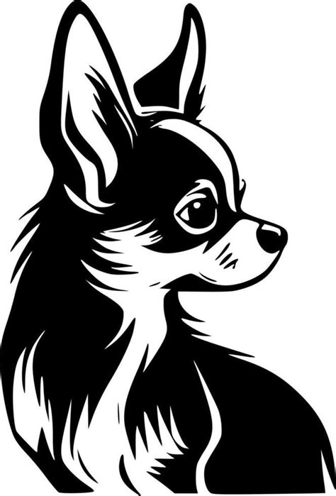 Chihuahua - Black and White Isolated Icon - Vector illustration in 2024 ...